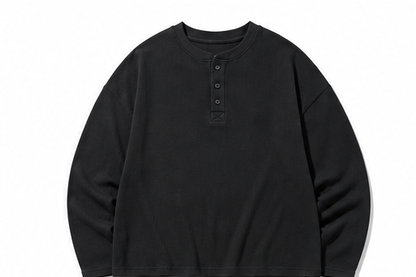 Charcoal Baggy Henley