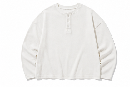 White Baggy Henley